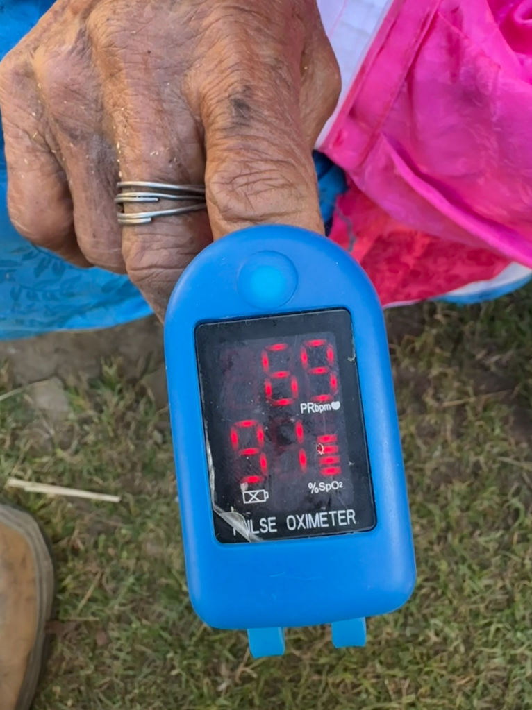 Blood oxygen was consistently lower compared to the UK, in this community living at altitude